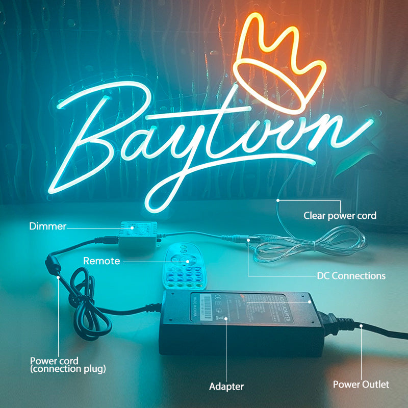 Name with Crown Neon Sign