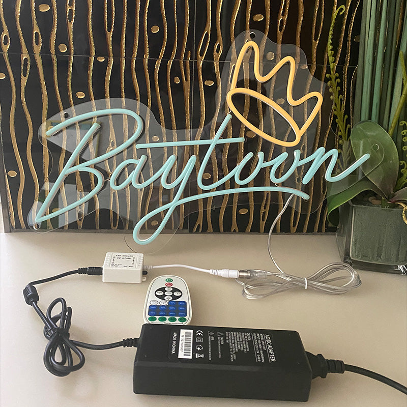 Name with Crown Neon Sign