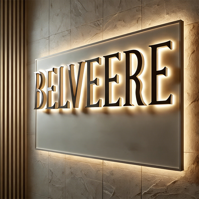 Blue Backlit SS Acrylic Channel Letters